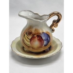 Enesco Fruit pattern with Gold Creamer